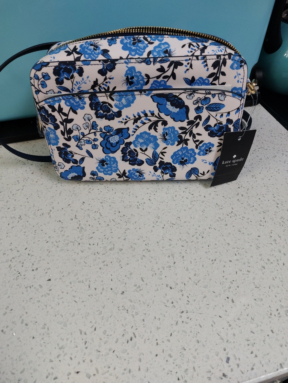 Kate Spade Camera Crossbody Blue Floral NWT - Picture 2 of 3